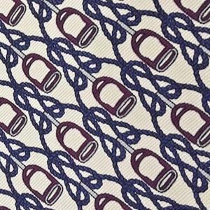 Bert Pulitzer Tie-SILK-Equestrian Rope and Stirrup
